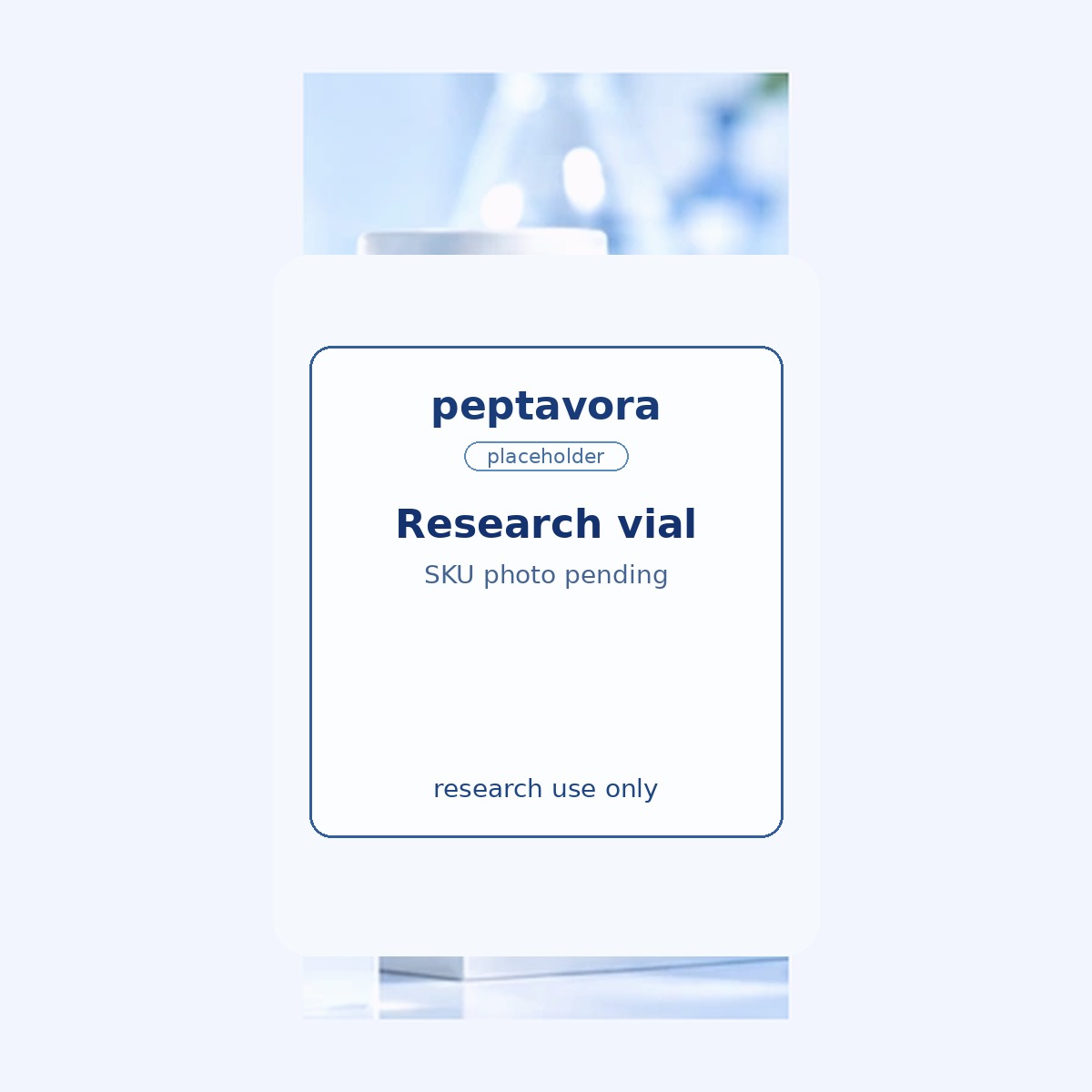 Research vial placeholder D Peptavora research vial — SKU-specific photography pending