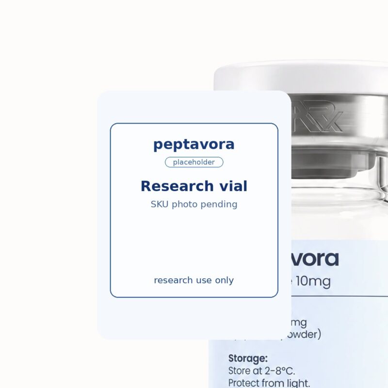 Peptavora research vial — SKU-specific photography pending